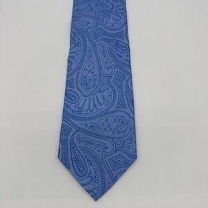 Riccardi Silk Necktie Blue Paisley Classic Wide Designer Tie Made In Italy 58x4